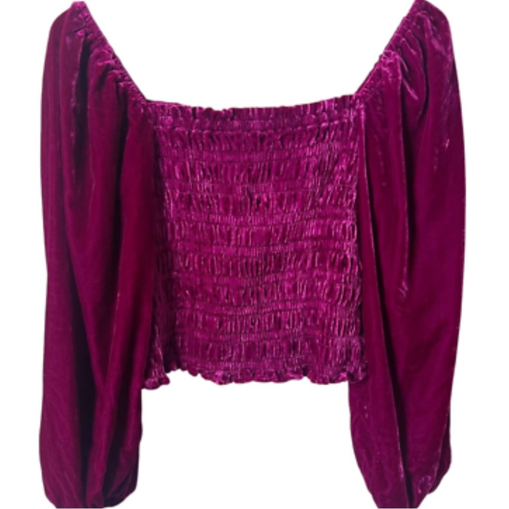 Anthropologie Pink Velvet Blouse